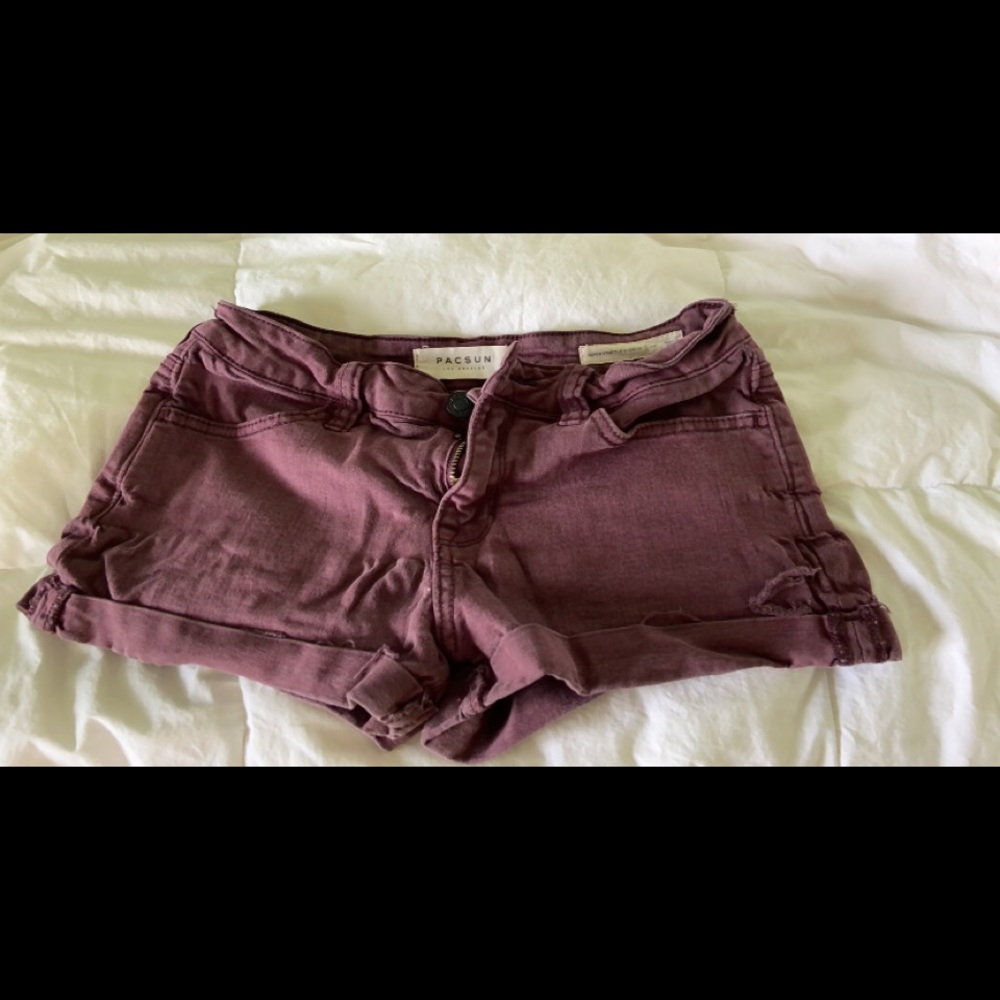 Red pacsun super stretch shorts